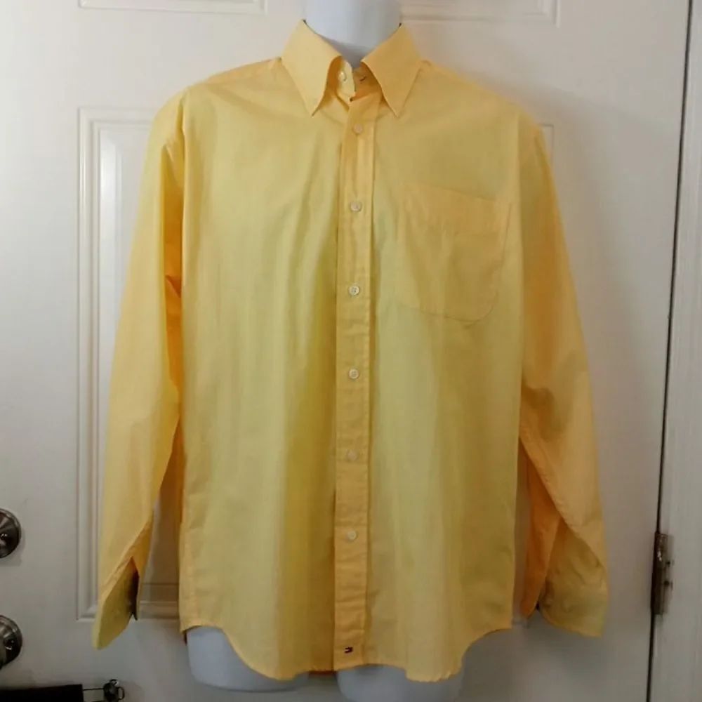 Tommy Hilfiger button-down yellow shirt